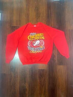 Vintage 1990 Cincinnati Reds World Series Champions Sweatshirt Red XL